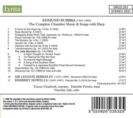 Musica da camera completa - CD Audio di Lennox Berkeley,Edmund Rubbra,Herbert Howells - 2