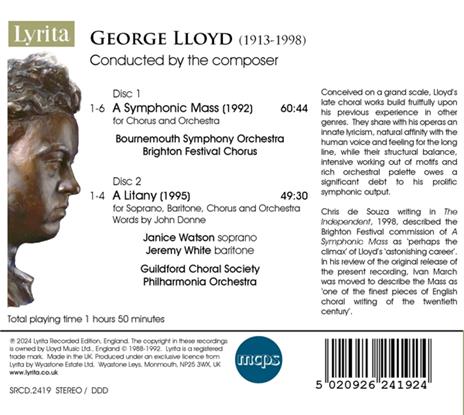 A Litany - A Symphonic Mass - CD Audio di Bournemouth Symphony Orchestra,George Lloyd - 2