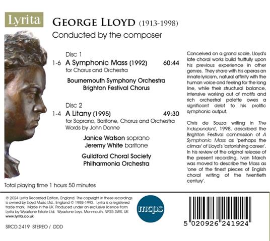 A Litany - A Symphonic Mass - CD Audio di Bournemouth Symphony Orchestra,George Lloyd - 2