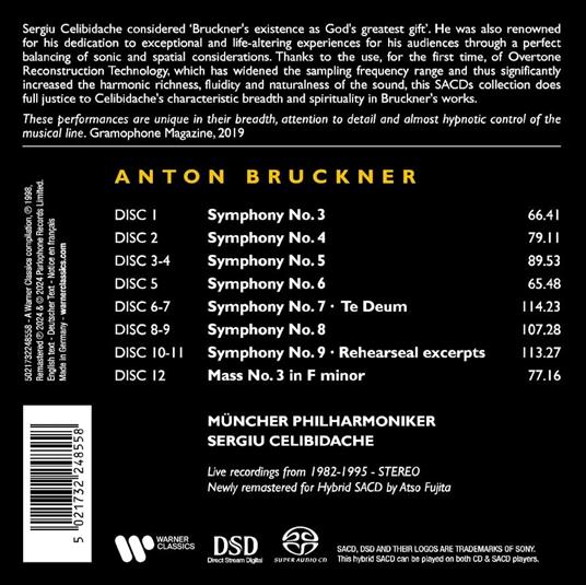 Symphonies 3-8 - Te Deum & Mass in F Minor - CD Audio di Anton Bruckner,Sergiu Celibidache - 2