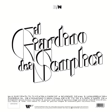 B/N  (White Vinyl - Limited Edition) - Vinile LP di Il Giardino dei Semplici - 3