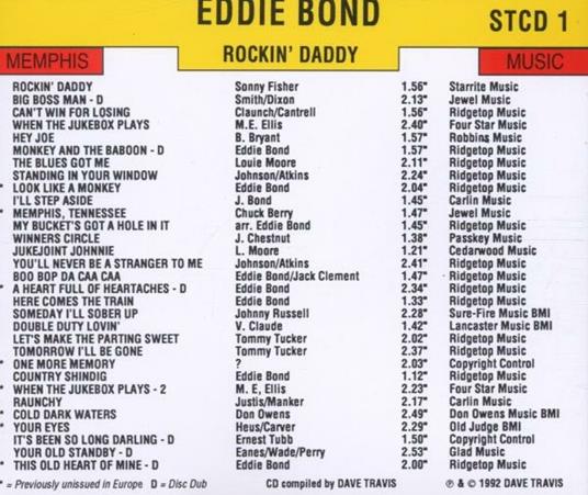 Rockin' Daddy - CD Audio di Eddie Bond - 2