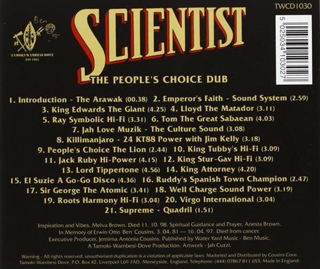People's Choice Dub - CD Audio di Scientist - 2
