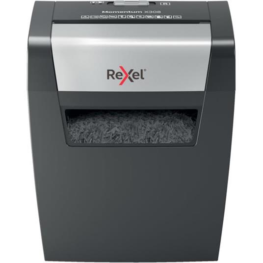 Rexel Momentum X308 distruggi documenti Taglio a particelle Nero, Grigio - 2