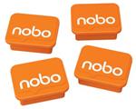 Nobo Haftmagnet Orange, 4 Stück Magnete per lavagna bianca