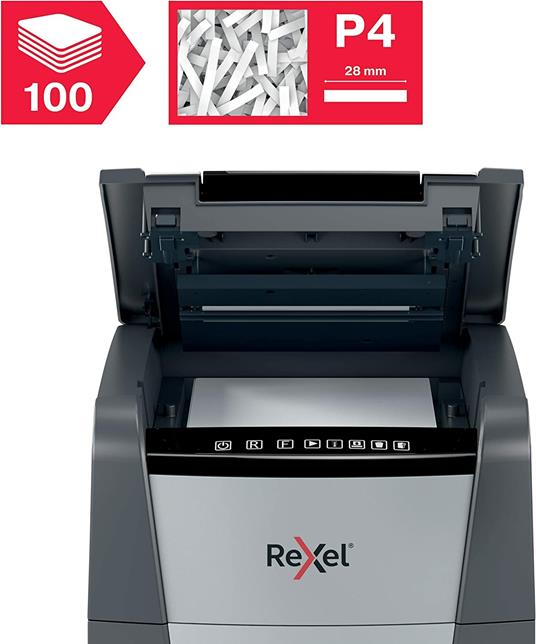 REXEL Optimum Auto Feed+, Distruggidocumenti Automatico, 100 Fogli, Taglio  a Fra - Rexel - Idee regalo