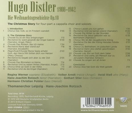 Die Weihnachtgeschichte - CD Audio di Hugo Distler - 2