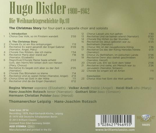 Die Weihnachtgeschichte - CD Audio di Hugo Distler - 2