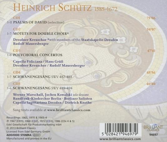 Opere sacre - CD Audio di Heinrich Schütz,Rudolf Mauersberger - 2
