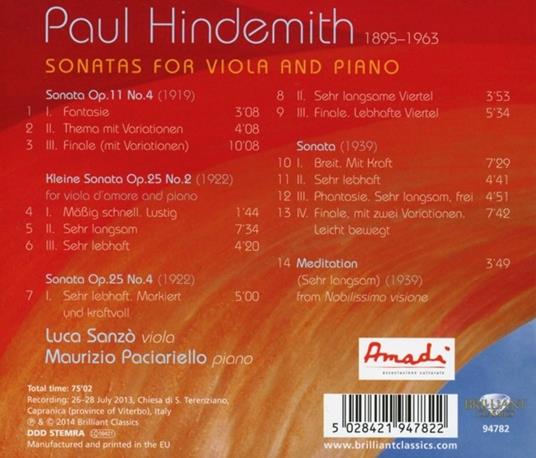 Sonate per viola e pianoforte - CD Audio di Paul Hindemith - 2