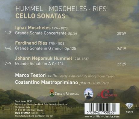 Grande sonata per violoncello op.104 - CD Audio di Johann Nepomuk Hummel - 2