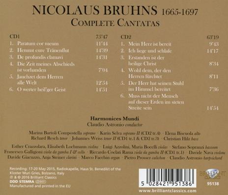 Cantate (Integrale) - CD Audio di Nikolaus Bruhns - 2