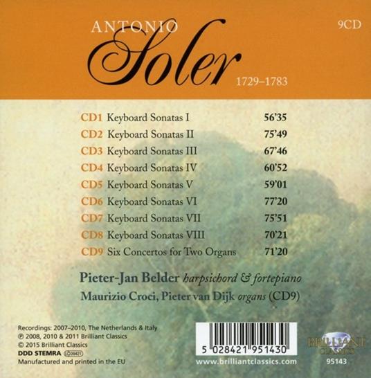 Sonate per tastiera - Concerti per 2 organi - CD Audio di Antonio Soler - 2