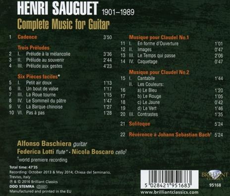 Opere per chitarra (Integrale) - CD Audio di Henri Sauguet - 2