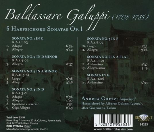 Sonate per clavicembalo op.1 - CD Audio di Baldassarre Galuppi - 2
