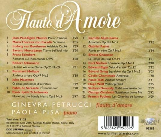 Flauto d'amore. Musica per flauto d'amore - CD Audio - 2