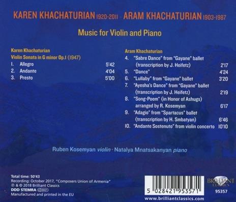 Opere per Violino e Pianoforte - CD Audio di Aram Khachaturian - 2