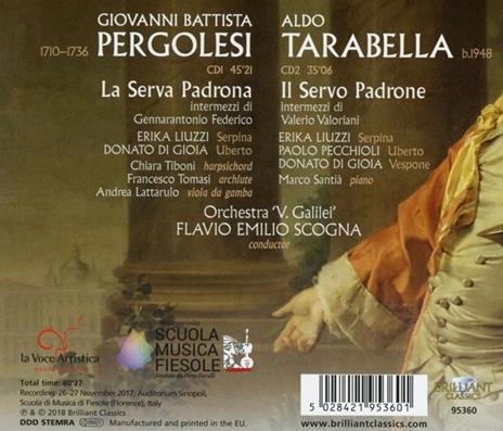 La Serva Padrona - CD Audio di Giovanni Battista Pergolesi - 2