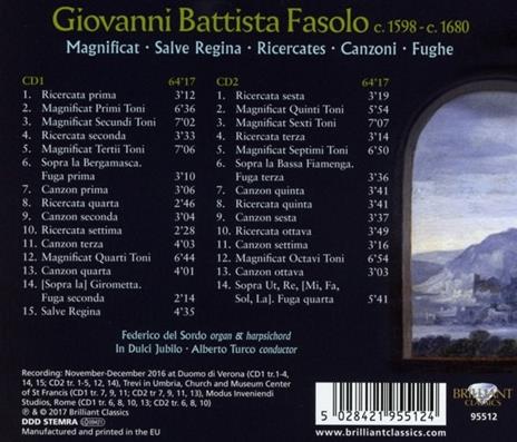 Magnificat - Salve Regina - Ricercates - Canzoni - CD Audio di Giovanni Battista Fasolo,Alberto Turco - 2