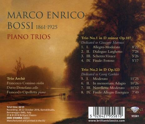 Trii per pianoforte e archi n.1, n.2 - CD Audio di Marco Enrico Bossi,Trio Archè - 2