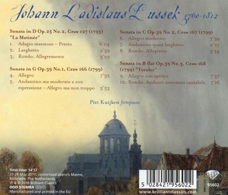 Sonate op.39 - CD Audio di Jan Ladislav Dussek,Piet Kuijken - 2