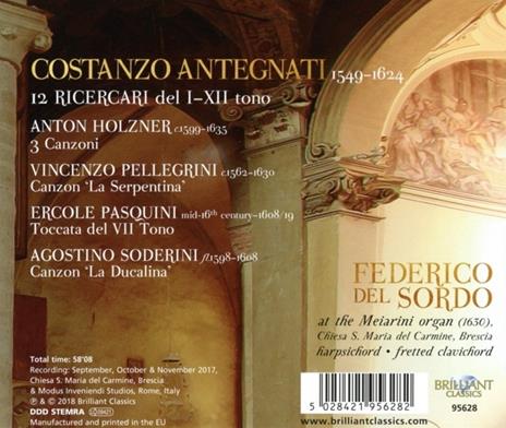 12 Ricercari - CD Audio di Costanzo Antegnati - 2