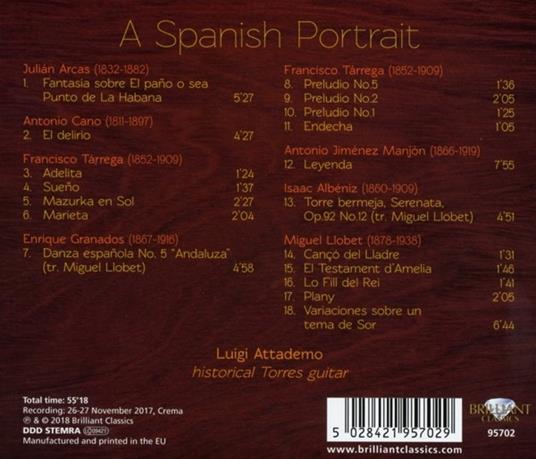 A Spanish Portrait. Musica per chitarra - CD Audio di Luigi Attademo - 2