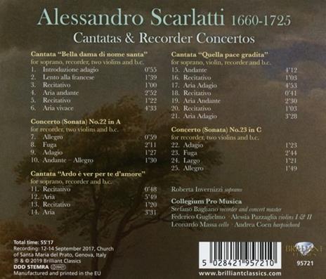 Cantatas & Recorder Concertos - CD Audio di Alessandro Scarlatti,Stefano Bagliano - 2