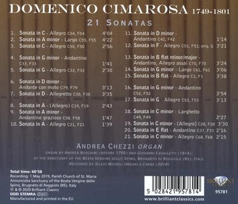 21 Sonate per organo - CD Audio di Domenico Cimarosa,Andrea Chezzi - 2