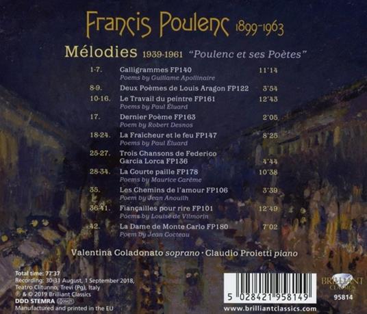 Mélodies 1939-1961 "poulenc Et Ses Poétes" - CD Audio di Francis Poulenc - 2