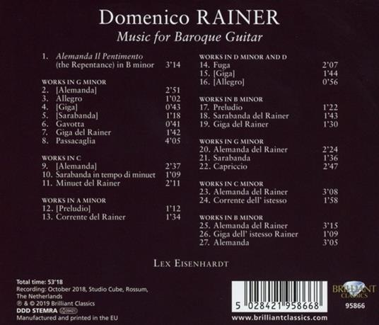 Musica per Chitarra Barocca - CD Audio di Rainer Brüninghaus - 2