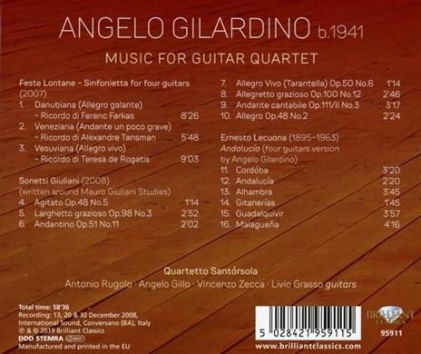 Musica per quartetto di chitarre - CD Audio di Angelo Gilardino,Quartetto Santórsola - 2