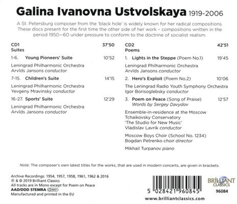 Suites & Poems - CD Audio di Evgeny Mravinsky,Leningrad Philharmonic Orchestra,Galina Ustvolskaya - 2