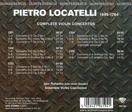 Complete Violin Concertos - CD Audio di Pietro Locatelli - 2