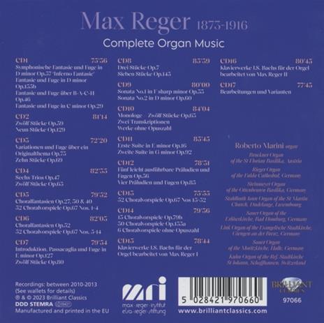 Complete Organ Music - CD Audio di Max Reger - 2