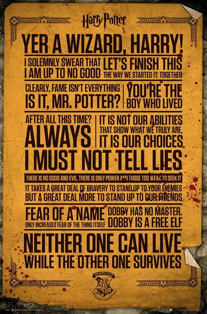 Poster Harry Potter. Quotes 61x91,5 cm. - GB Eye - Idee regalo