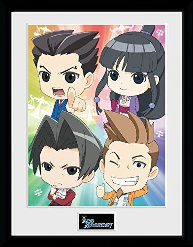 Stampa in cornice 30 x 40 cm Ace Attorney. Chibi