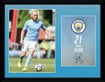 Stampa In Cornice 30x40cm Manchester City. Silva 17/18