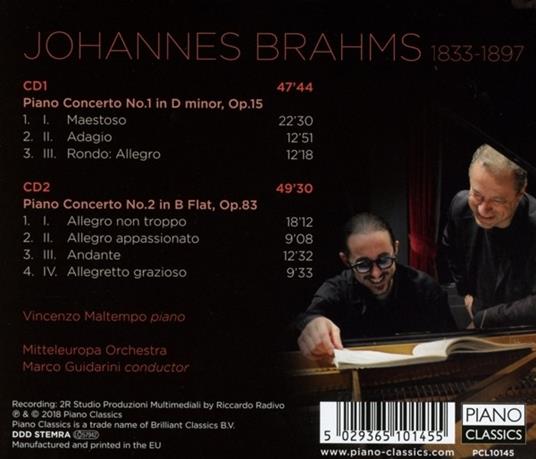 Concerto per pianoforte n.1 op.15, n.2 op.83 - Johannes Brahms - CD | IBS