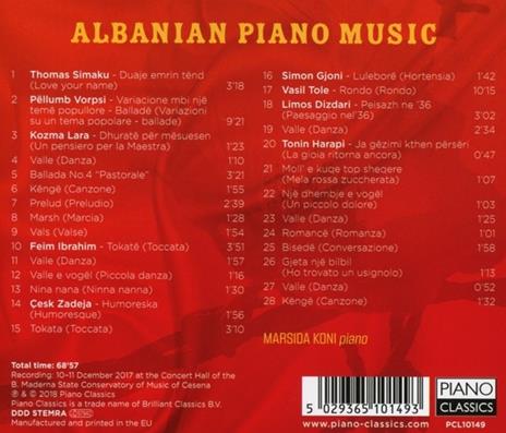 Albanian Piano Music - CD Audio di Thomas Simaku - 2