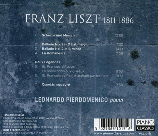 Scherzo a marcia - Ballade - La Romanesco - Csardas macabre - CD Audio di Franz Liszt,Leonardo Pierdomenico - 2