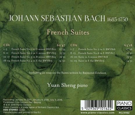 Suites francesi - CD Audio di Johann Sebastian Bach,Yuan Sheng - 2