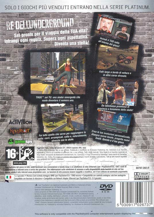 TONY HAWAK'S:Underground Platinum Ps2 - 2