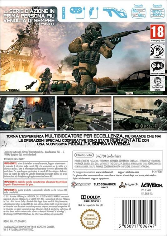 Call of Duty: Modern Warfare 3 - gioco per Nintendo WII - Activision -  Sparatutto - In soggettiva - Videogioco | IBS