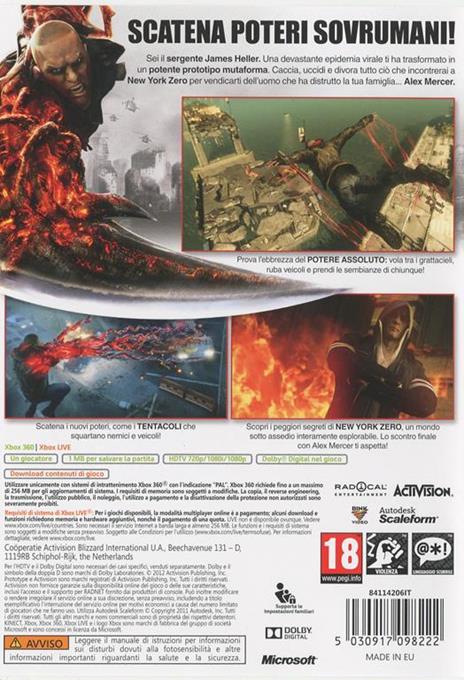 Prototype 2 Radnet Edition - gioco per Xbox 360 - Activision - Action -  Videogioco | IBS