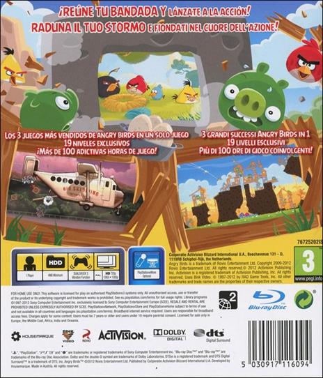 Activision Blizzard Angry Birds Trilogy Ps3 videogioco PlayStation 3 Basic ITA - 10