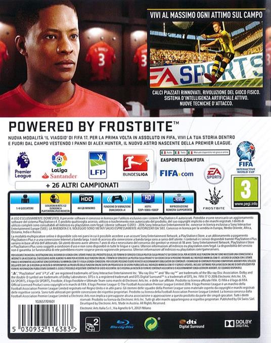FIFA 17 - PS4 - gioco per PlayStation4 - Electronic Arts - Sport - Calcio -  Videogioco | IBS
