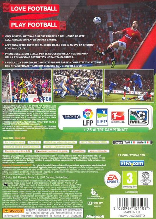 FIFA 12 - gioco per Xbox 360 - EA Sports - Sport - Calcio - Videogioco | IBS