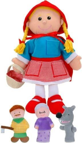 Fiesta Crafts Hand And Finger Puppet Red Riding Hood-Set di Marionette per Mani e Dita, Multicolore, T-2686