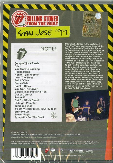 From the Vault. No Security: San José '99 (DVD) - DVD di Rolling Stones - 2